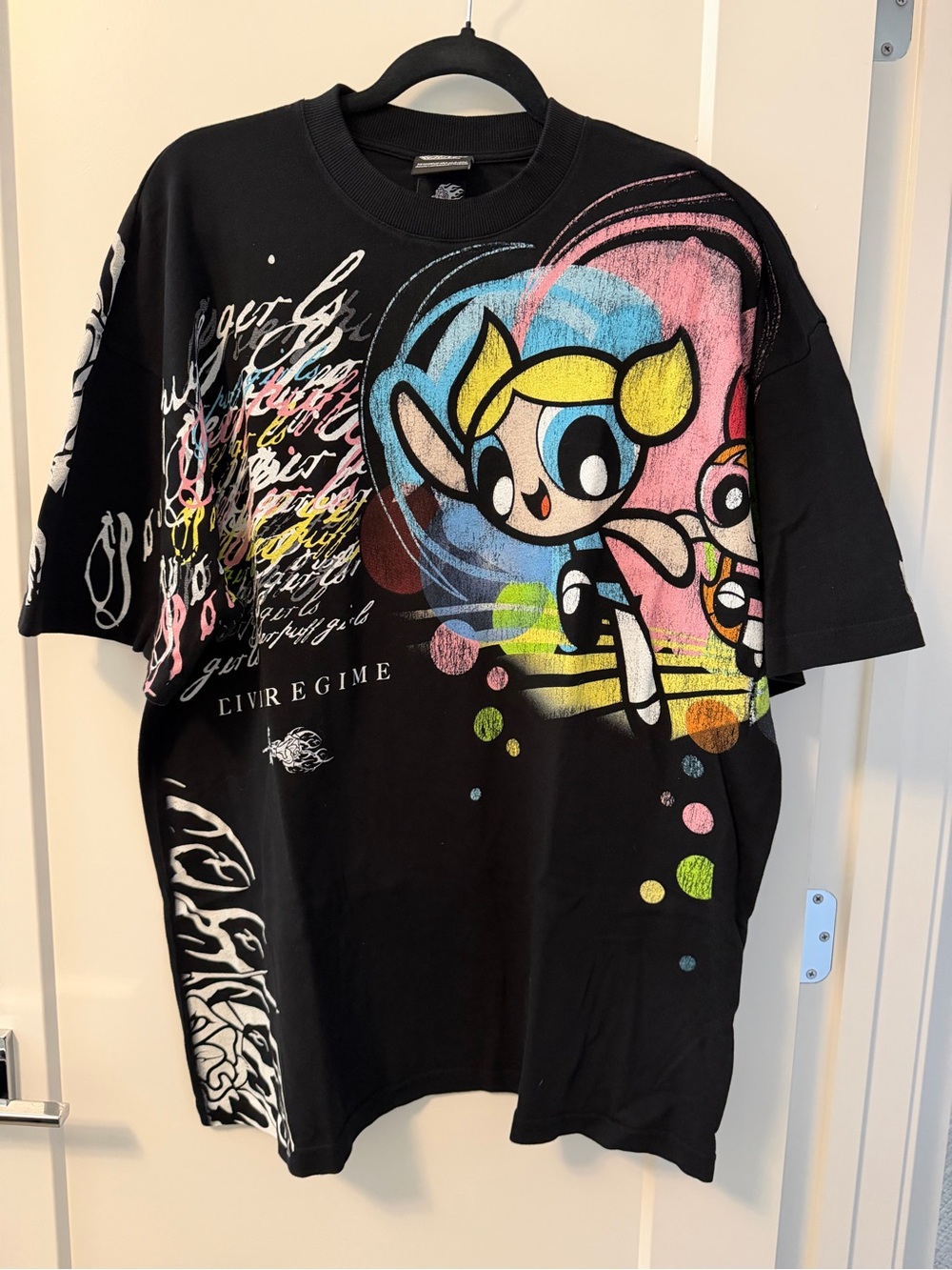 NEW in bag! Civil Regime Oversized Black Powerpuff Girls Graphic Tee size small